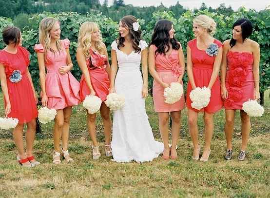 Please help pick a color out for my bridesmaid dresses to go with my sherbet gown
