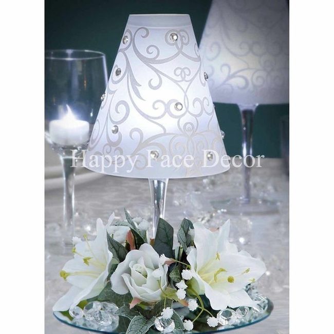 DIY wine glass lampshades