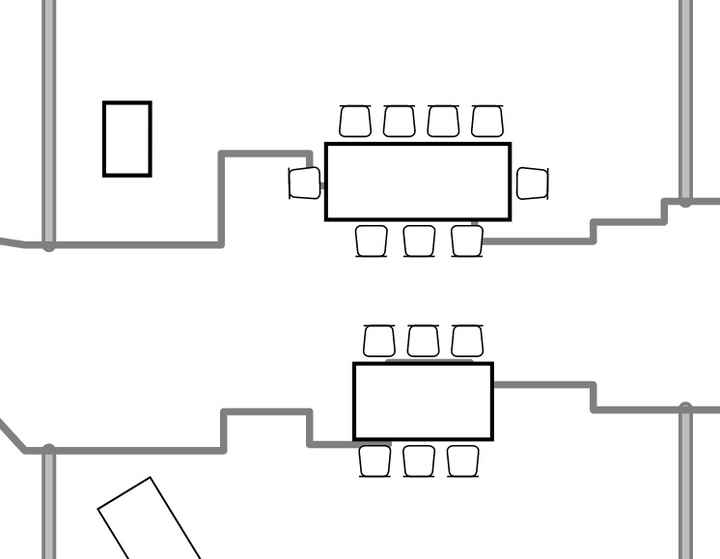 Is 3 people on each side of an 8ft table weird? ideally what's the space chairs should have? - 1