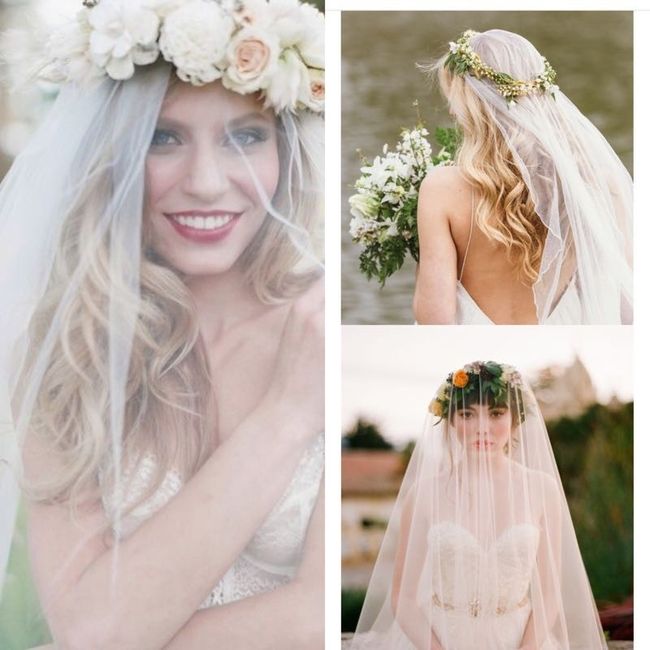 Veil and flower crown?