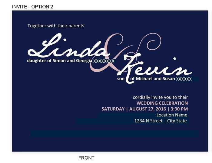 Invitations - Wording Parent Names