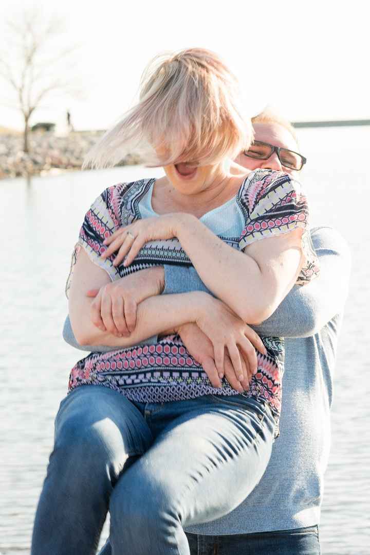 She told him to do whatever, so he snuck up behind me and picked me up!