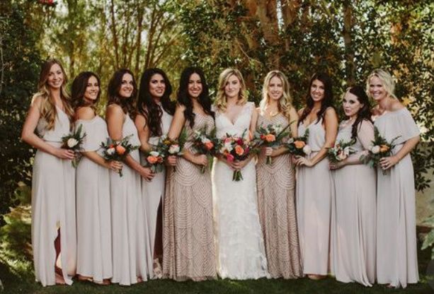Beige Bridesmaids Dresses