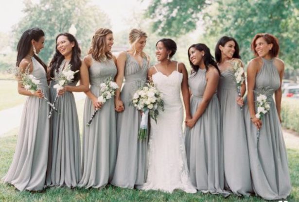 Gray Bridesmaids Dresses