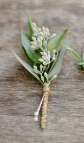 seeded eucalyptus boutonniere