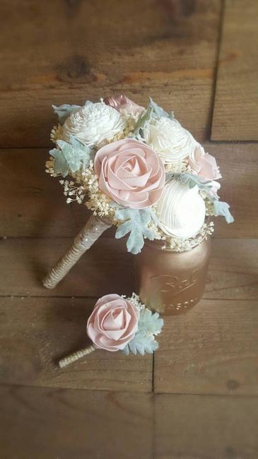 Sage Green, Gold, Ivory Bouquet
