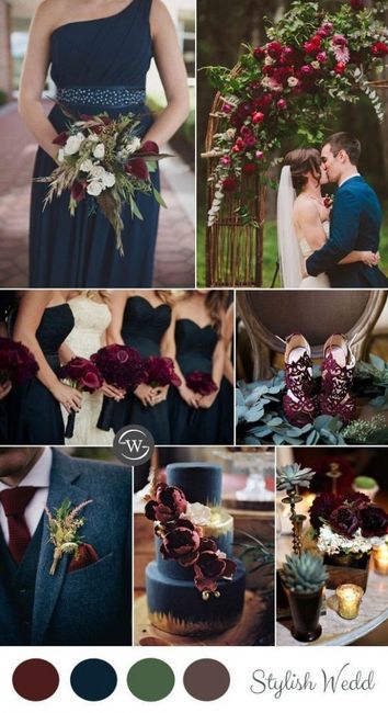 navy and burgundy wedding color