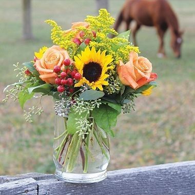 Rustic rose and sunflowers 3