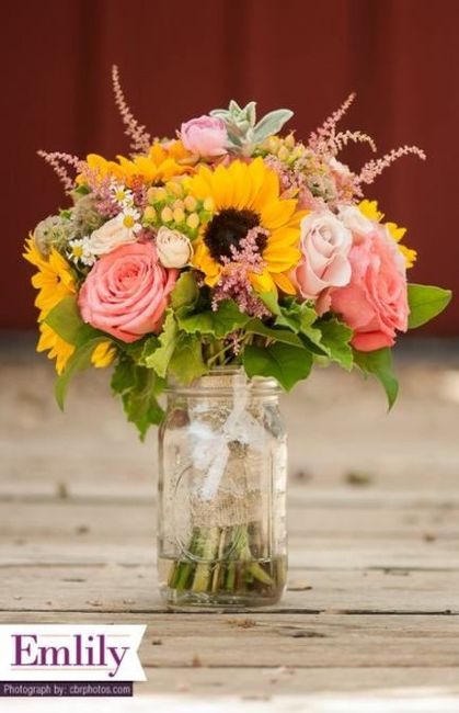 Rustic rose and sunflowers 4