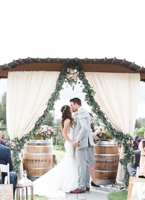 wedding arch with barrels