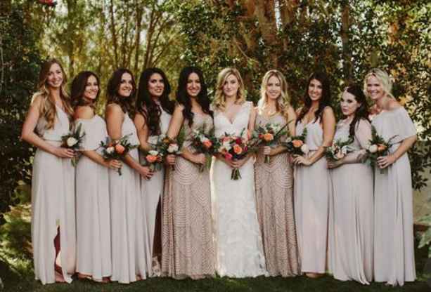 Beige Bridesmaids Dresses