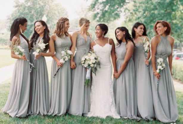 Gray Bridesmaids Dresses