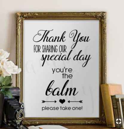 Lip Balm Favor Sign