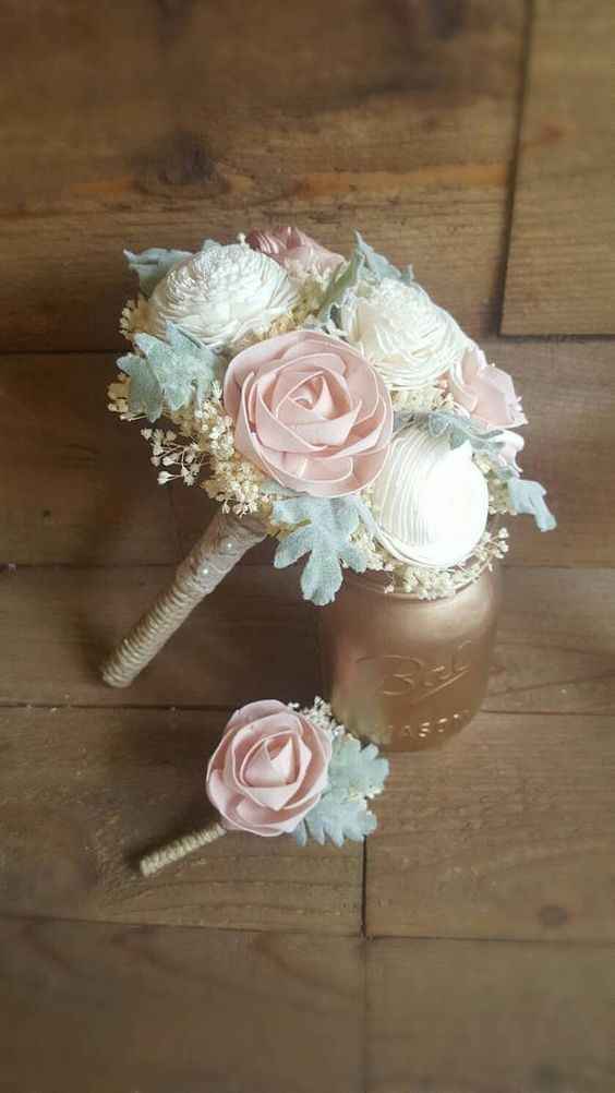 Sage Green, Gold, Ivory Bouquet