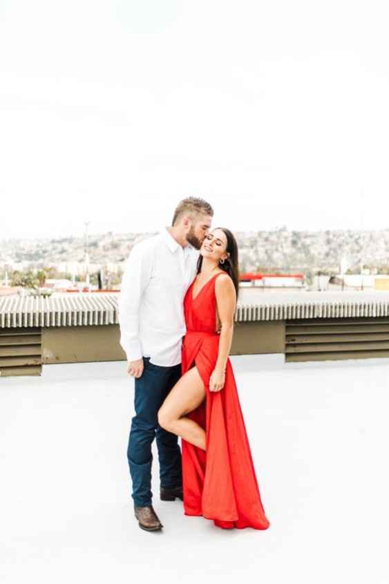 Engagement Shoot Outfit Ideas Red Dress