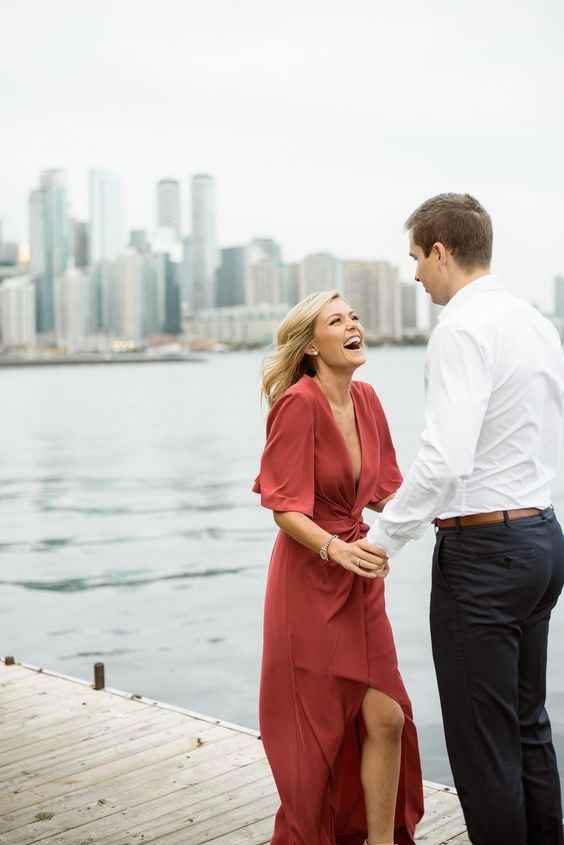 Engagement Shoot Outfit Ideas Red Dress