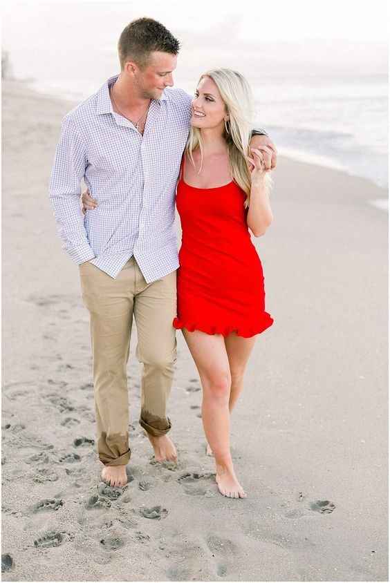 Engagement Shoot Outfit Ideas Red Dress