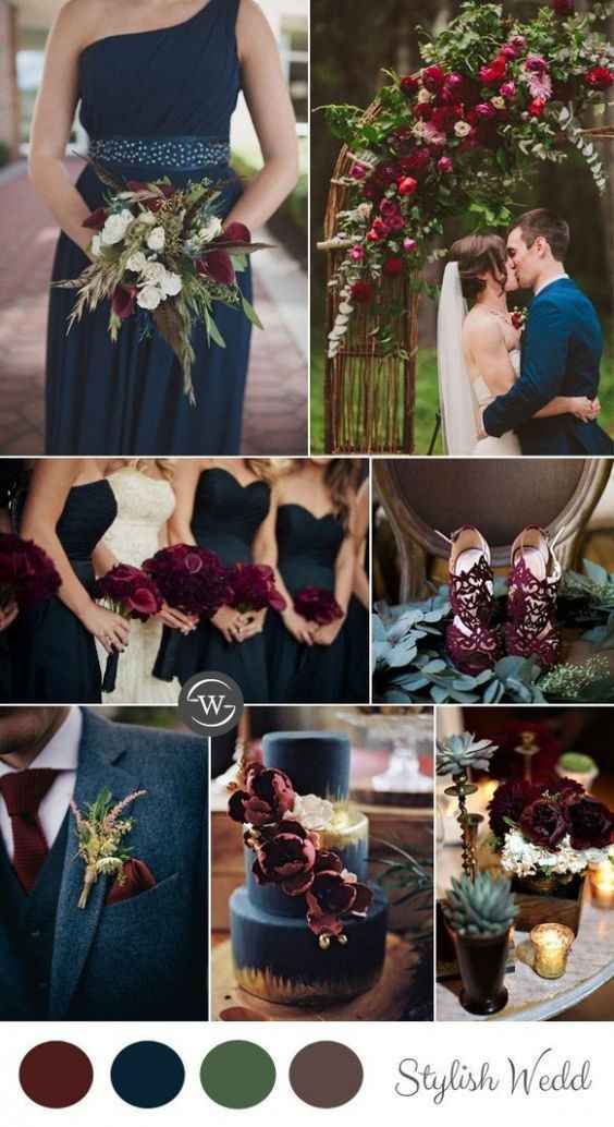 navy and burgundy wedding color