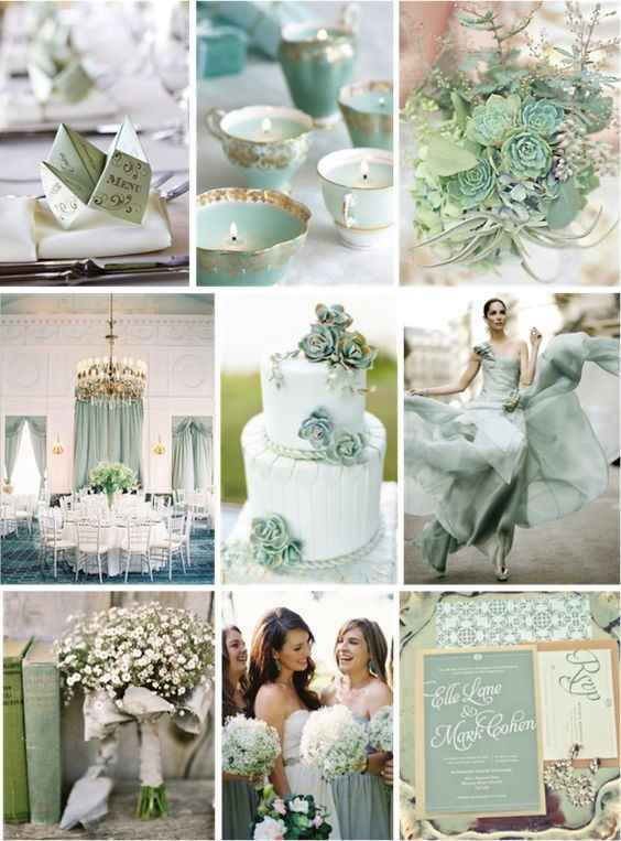 Mint and Grey Color Scheme Wedding