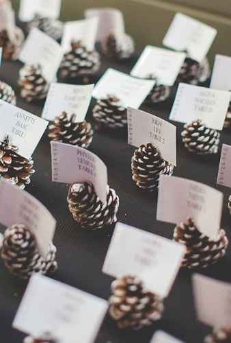 Escort Cards Winter Wedding