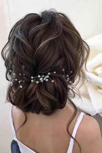 Messy Low Bun Wedding Hairstyle