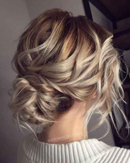 Messy Low Bun Wedding Hairstyle