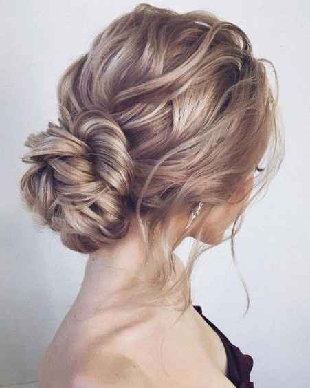 Messy Low Bun Wedding Hairstyle