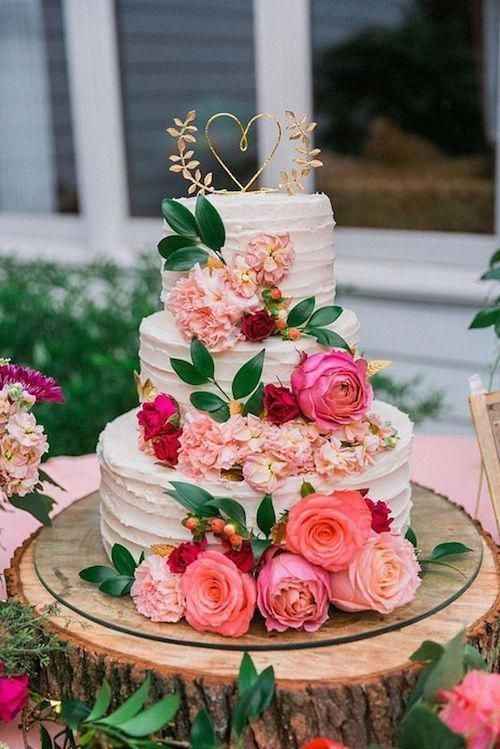 White Cake with flowers