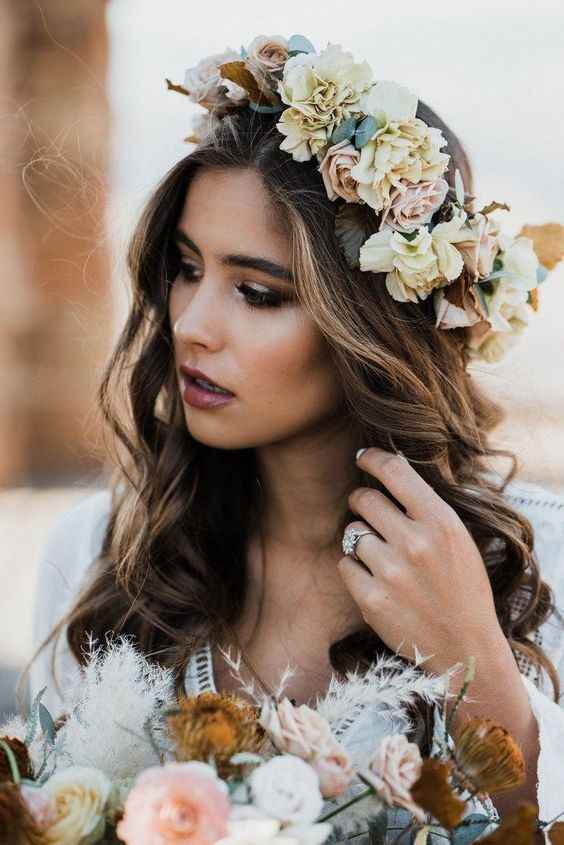 Flower crown with hair down