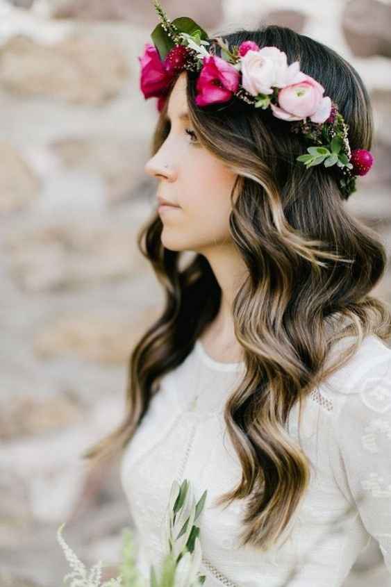 Flower crown with hair down