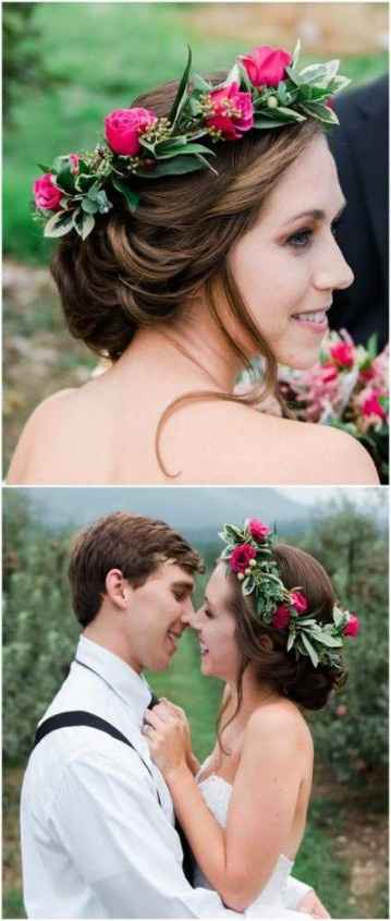 Flower crown with updo