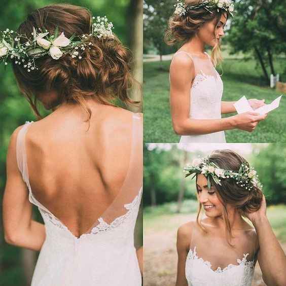 Flower crown with updo