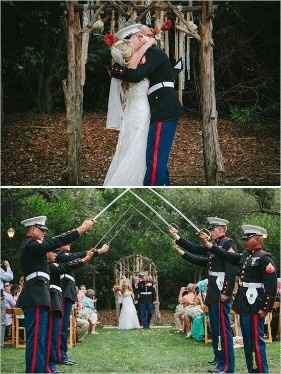 US Marine Corps wedding grand exit