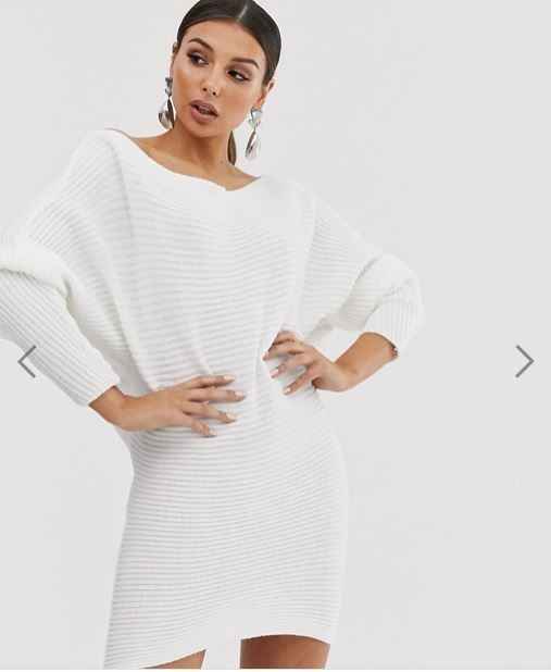 sweater dress in white