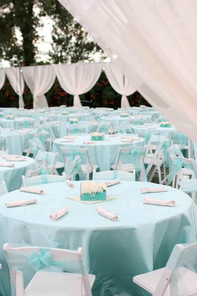 tiffany blue table cloths wedding decor