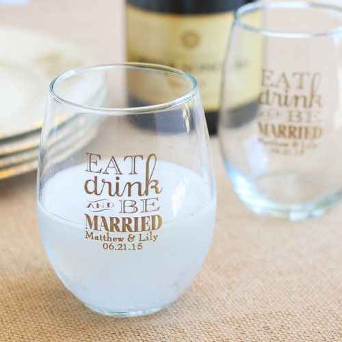 wedding day customized glass