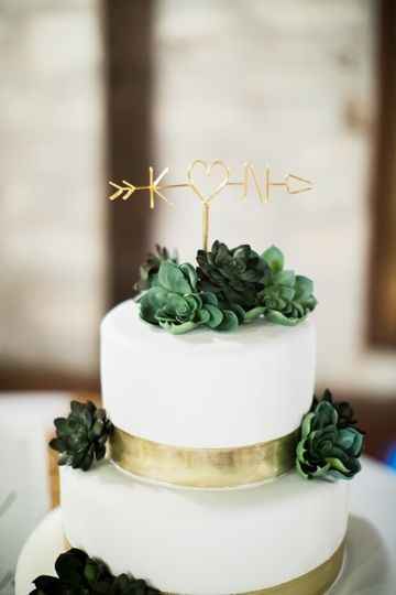 fondant wedding cake with succulent design