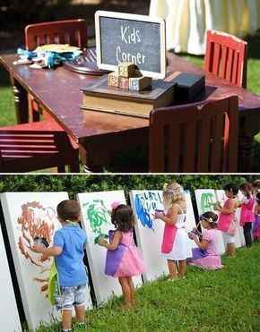 wedding table for kids with painting