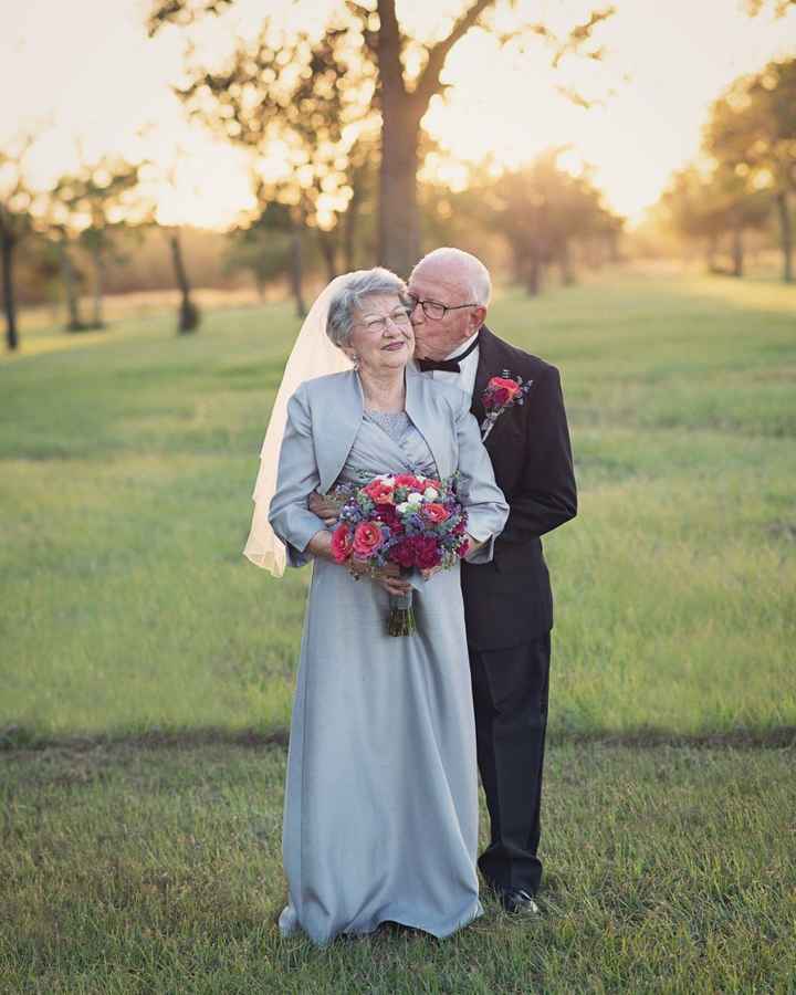 older bride wedding dress in grey
