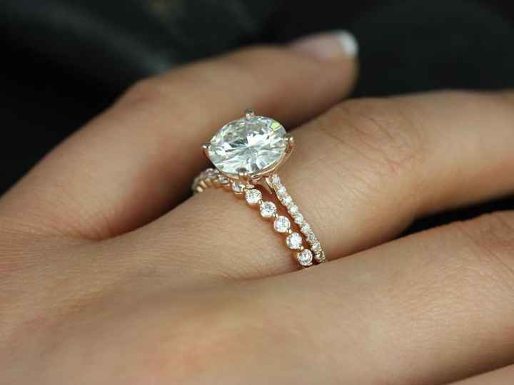 diamond wedding band with cushion cut engagement ring