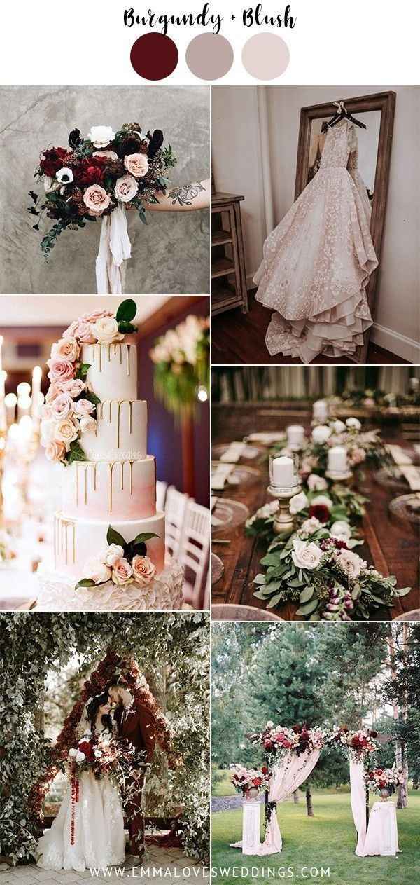 blush and burgundy wedding decor
