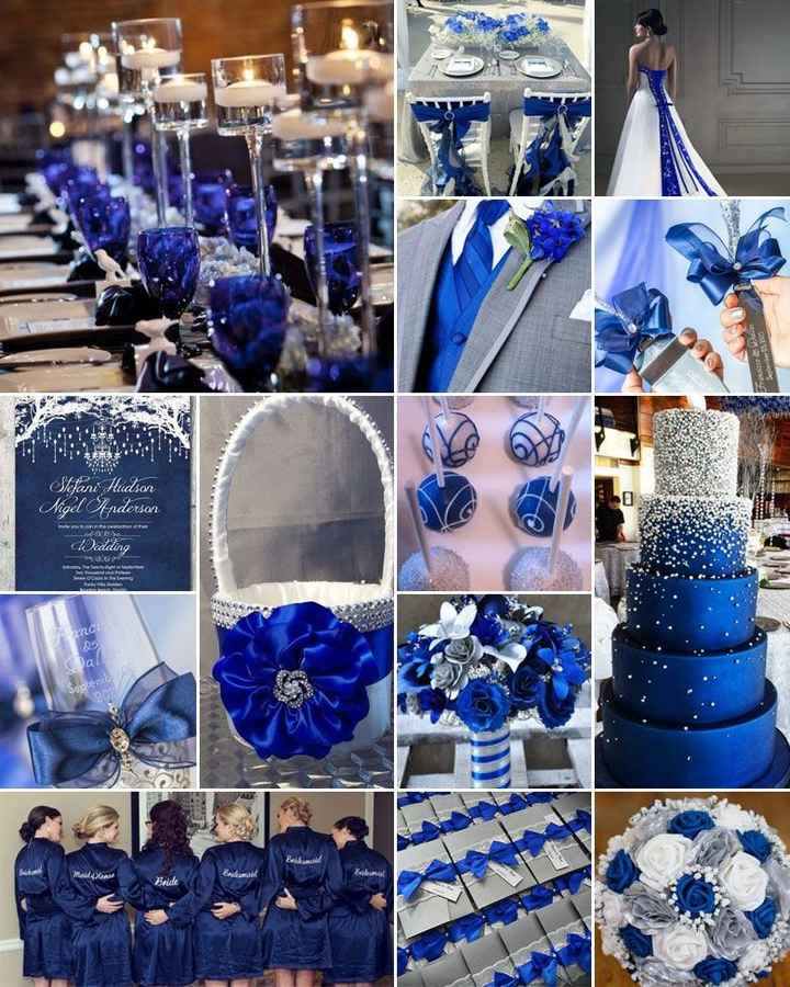 royal blue and silver decorations wedding