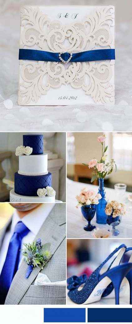 royal blue and silver decorations wedding