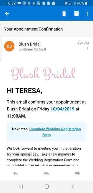 Bridal appt confirmed! - 1