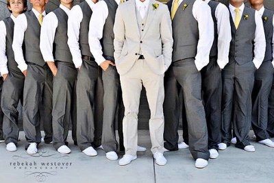 Would this dress look okay with a "casual groom" in an outdoor wedding??