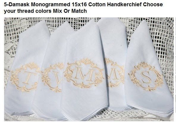 Personalized Hankies from Etsy..