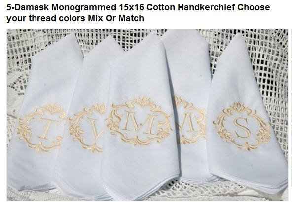 Personalized Hankies from Etsy..