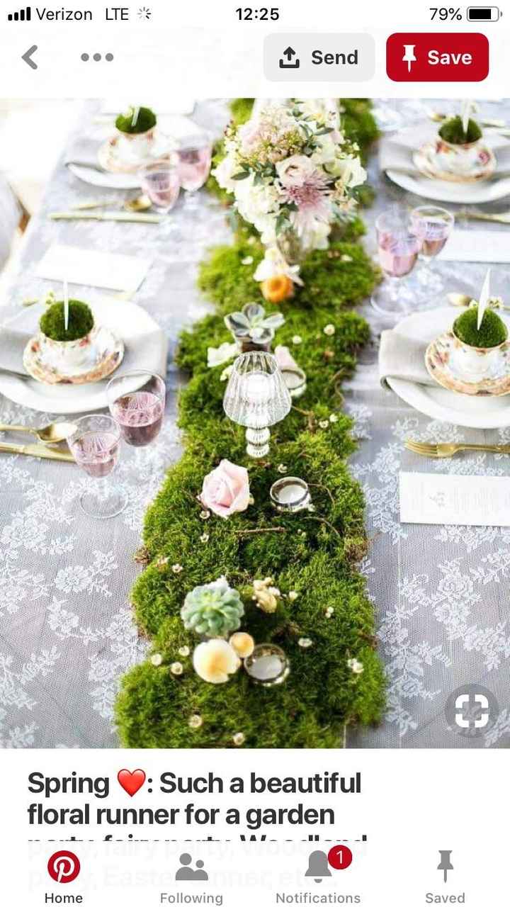 What color  tablecloth should i use for a moss tablerunner? - 4