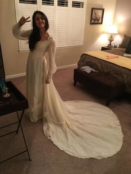 Wearing Mom's Dress
