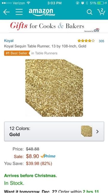 Gold Sequin Table Runners